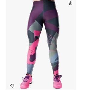 Bombsheller Multicolor Leggings 28" Inseam Purple Green Yoga Running Size Medium